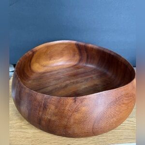 Georges Briard Teak Wood Serving Salad Bowl Centerpiece Haiti Hand-turned